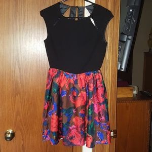 Black and floral dress with back cutouts